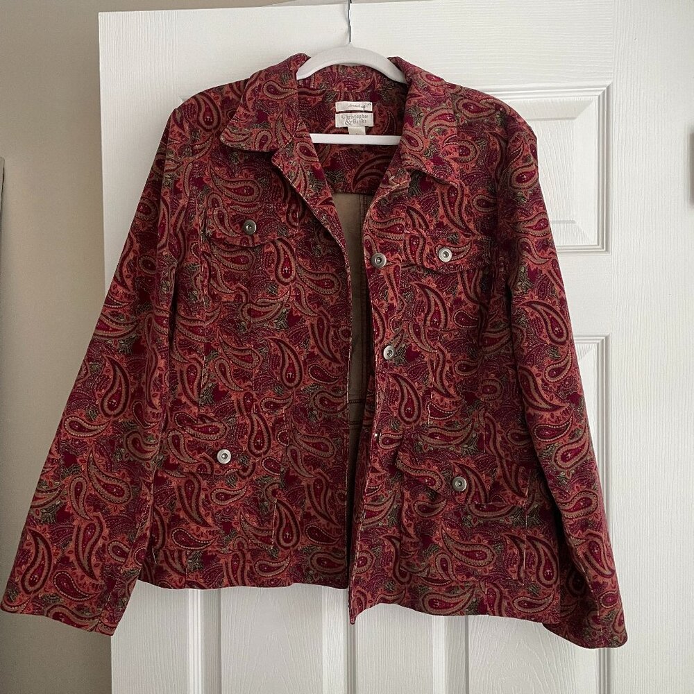 Christopher & Banks Burgundy Corduroy Jacket